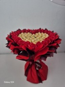 Bukiet serce z pomadek.