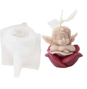 Śpiący ANIOŁEK na RÓŻE forma silikonowa 7*6.5 do Świec Odlewów akcesoria 