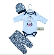 Komplet niemowlęcy Mała Zebra rozmiar 62 nowy