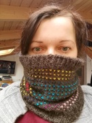 Komin 100% alpaka, kolorowy, ręcznie robiony