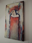 Anioł w makach obraz na kaflu ceramicznym