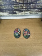 Ręcznie malowane dekoracyjne obrazki z kwiatami