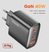 Toocki Ładowarka USB GaN 40W Typ C QC 4.0 Szybkie ładowanie