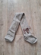 Rajtuzy bawełniane z kokardką, szary - 4-6 lat