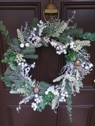 Wianek świąteczny biały na drzwi hand made cudo