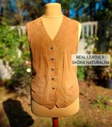 Brązowa zamszowa kamizelka wykonana ze skóry naturalnej Betty Barclay 