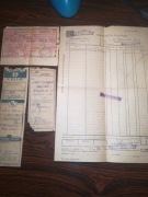 stare rachunki, bilet kolejowy PRL