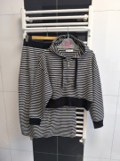 Dzianinowy komplet Finery S/M – czarno-białe paski, bluza + spódnica midi