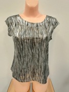 Srebrno-złota, sylwestrowa bluzka, t-shirt z krótkim rękawem