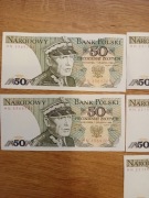 banknoty 50 zł k.Świerczewski z Wadami Duża  seria HN 1988 rok