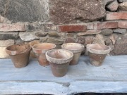 Stare piękne gliniane doniczki vintage loft duże komplet 5 sztuk .