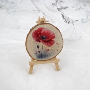 Plaster drewna pod kubek - zawieszka - mak