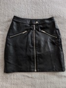 Czarna elegancka skórzana skaj spódnica z suwakami Medicine 34