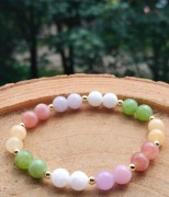 Bransoletka z tridacnem,peridotem,cytrynem,chalcedonem i k. słonecznym 