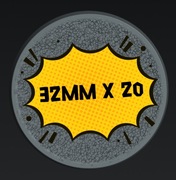 Podstawki żywiczne 32mm - 20 sztuk