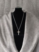 Srebrny Naszyjnik ze Stali Szlachetnej 60 cm Krzyżyk