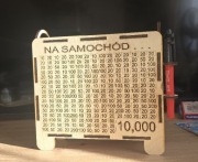 Skarbonka wykreślanka cel 10 000 zł.