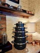 Garnki komplet zestaw marmur 5szt likwidacja magazynu 