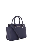 Michael Kors Selma midi torebka skórzana granatowa skóra naturalna saffiano
