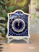 Zegar  ceramiczny ścienny wiszący Bolesławiec ceramika Z.C. Bolesławiec