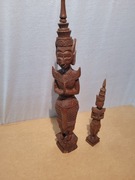 Figurka Buddy 2szt  drewniane rzeźbiona wysokość 1szt 59cm 2szt 31cm