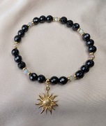 Bransoletka kamienie onyks labradoryt słońce prezent pamiątka srebro