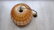 Lampa witrażowa wisząca z masy perłowej PRL