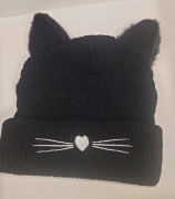 Czapka dla kociary czarna.  Nowa