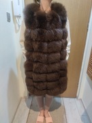 kamizelka wykonana z naturalnego futra lisa polarnego