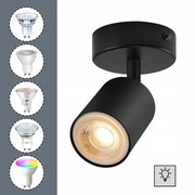 OPRAWA NATYNKOWA HALOGENOWA TUBA LED GU10 RUCHOMA CZARNA SUFITOWA Żarówka