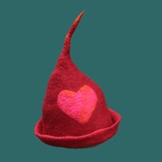 Ręcznie filcowana czapka z wełny do sauny, czapka z sercem I love sauna