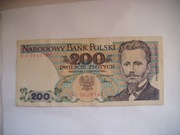 POLSKA Banknot 200 zł 1986 r. Jarosław Dąbrowski seria DU