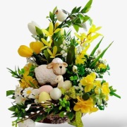 WEEKENDOWA PROMOCJA! Stroik wielkanocny na stół wiosna ozdoba prezent 32 cm