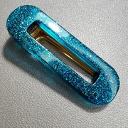 Błyszcząca spinka do włosów w kolorze turkusu