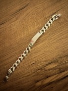 Bransoletka męska srebrna blaszka splot pancernika