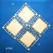 SCRAPKI KRAKÓW  kwadratowe ażurowe ramki serwetki 4 szt. (A194)