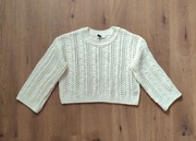 Sweterek Krótki Oversize Ecru H&M |R. M