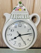 Ceramiczny zegar ludowy malowany Vintage