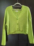 Stylowy, limonkowy kardigan Stradivarius