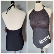 Czarny strój kostium kąpielowy jednoczęściowy 48 4xl 5xl 50 shape haft 