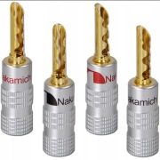 4x Nakamichi Wtyk Głośnikowy Bananowy Krokodyl BFA WBT