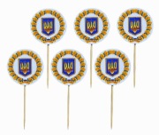 Pikery flaga Ukraina 6 sztuk 