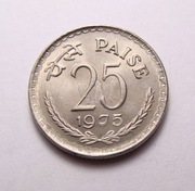 Indie 25 paisa 1975 Kalkuta PIĘKNA!