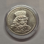 100 zł złotych 1986 Władysław I Łokietek w kapslu Real foto Stan 1/-1