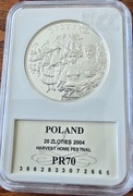 20 zł.moneta 2004 r. DOŻYNKI  GRADING GCN 70