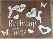 Dekoracja i napis na dzień babci i dziadka na przedstawienie, gazetkę, okno