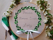 HAFT RĘCZNY Prezent Pamiątka I Komunii dziewczyna 