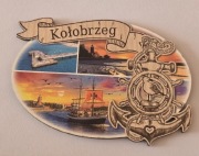 Magnes na lodówkę drewniany Kołobrzeg Morze Bałtyckie Ustka Mielno (1K) 