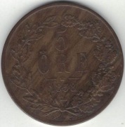 Szwecja 5 ore 1858 - 28,9 mm