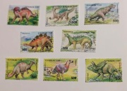 !!!* TADŻYKISTAN  DINOZAURY 8szt... KOMPLETNA_SERIA...KASOWANE*!!!